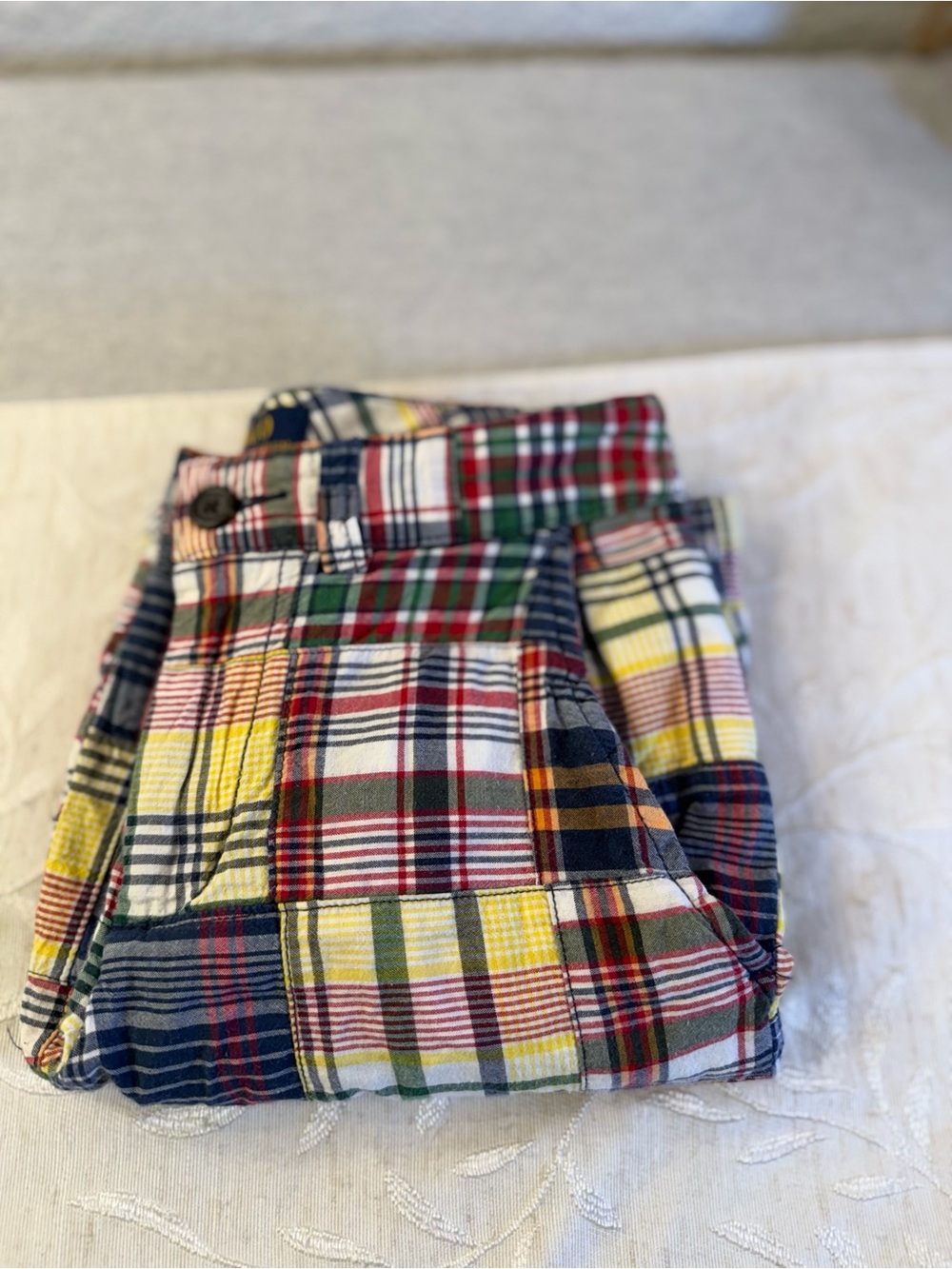 Polo Ralph Lauren Multicolor Patchwork Plaid Boys Long Shorts Size 8 - Picture 5 of 8